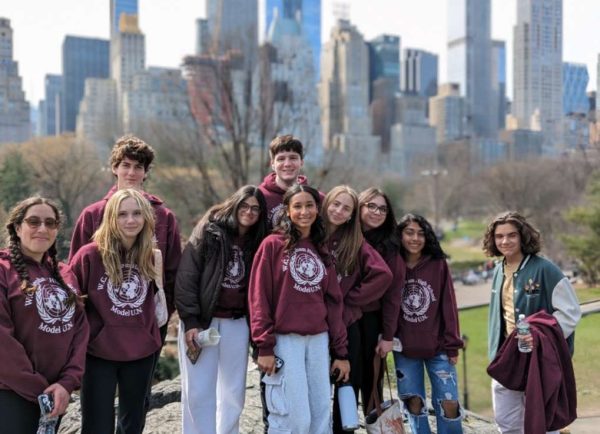 Students checking out the views in Central Park at the start of the trip. Photo courtesy of Mr. Grosskruez.